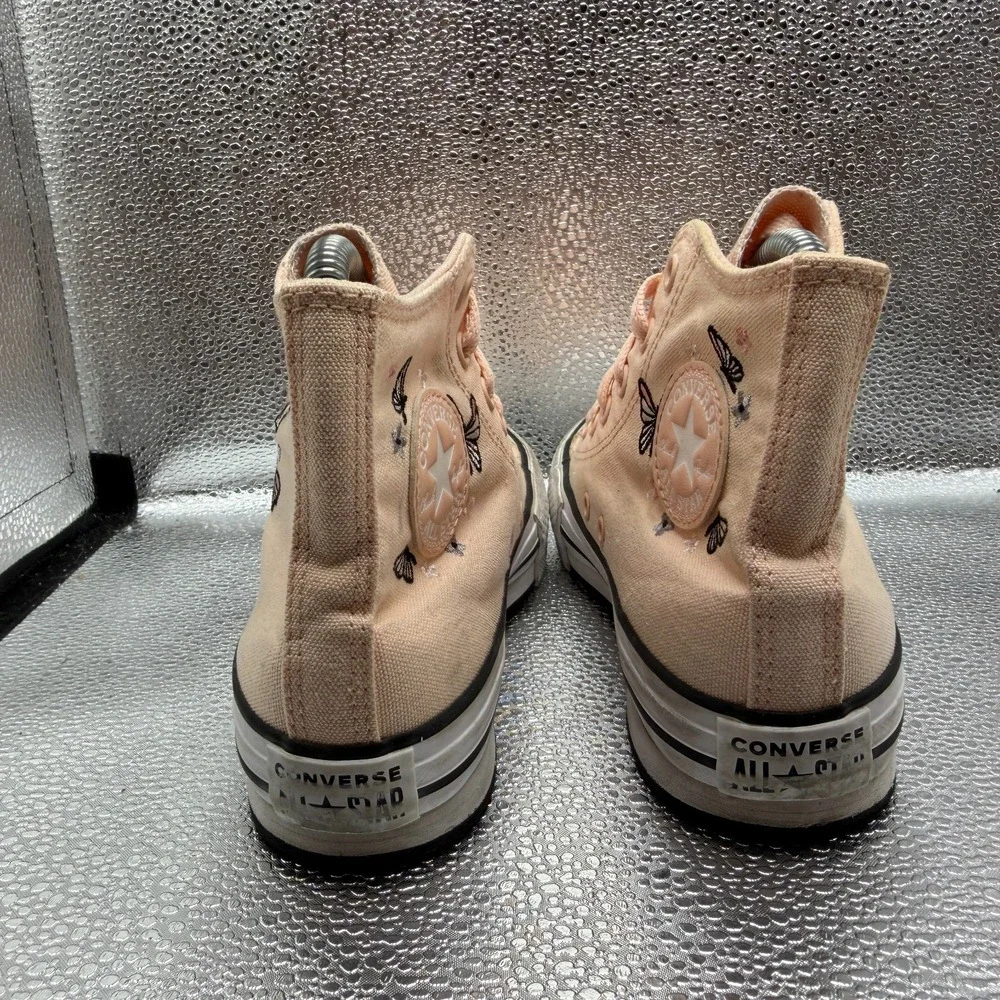 Size 3 Converse CTAS EVA Lift High Butterflies Pink Peach Youth Sneaker A07356C